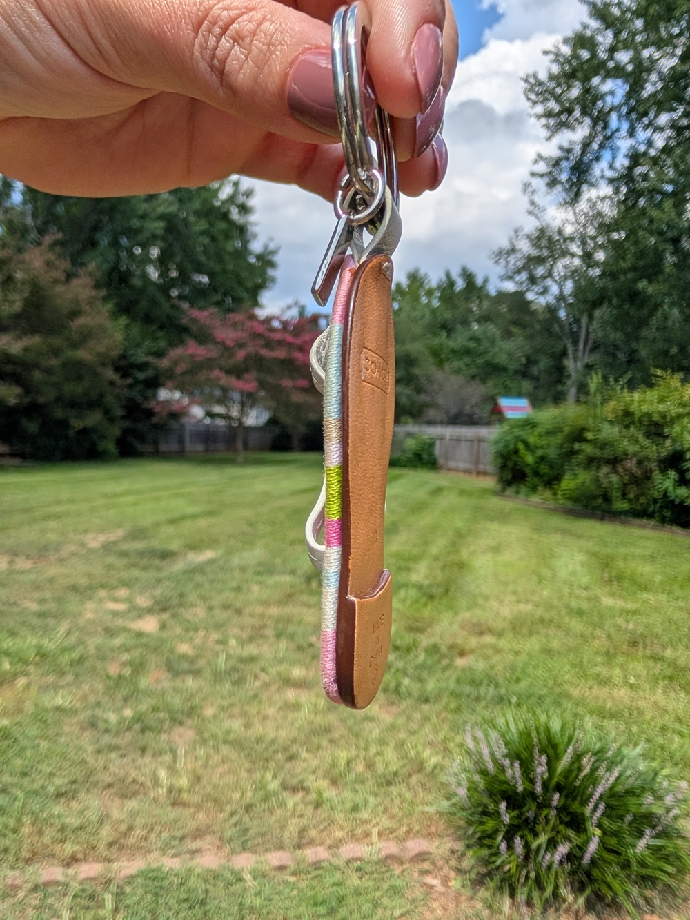 Y2K Coach Legacy Stripe flip flop keychain/bag charm - Gem